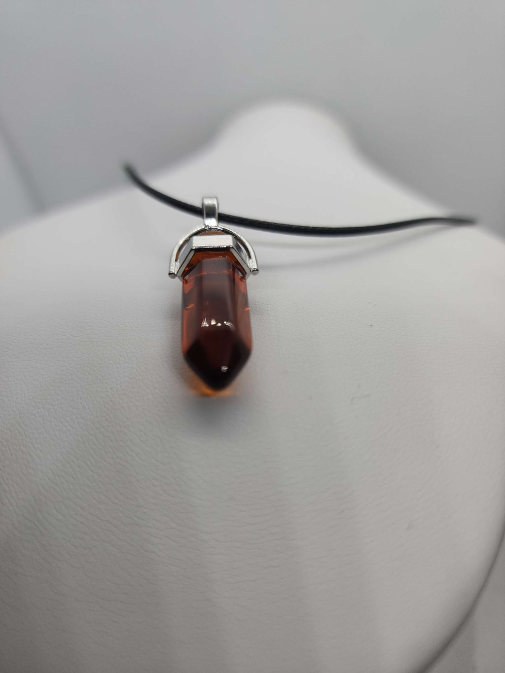 Hexagonal Qartz necklace on rope handmade on of the kind image 1