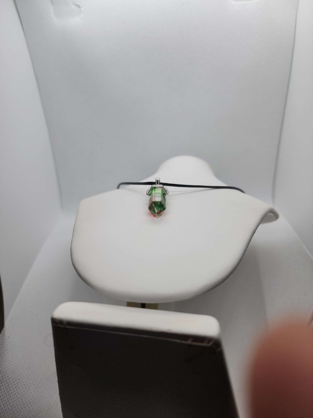 Hexagonal Qartz necklace on rope handmade on of the kind image 1