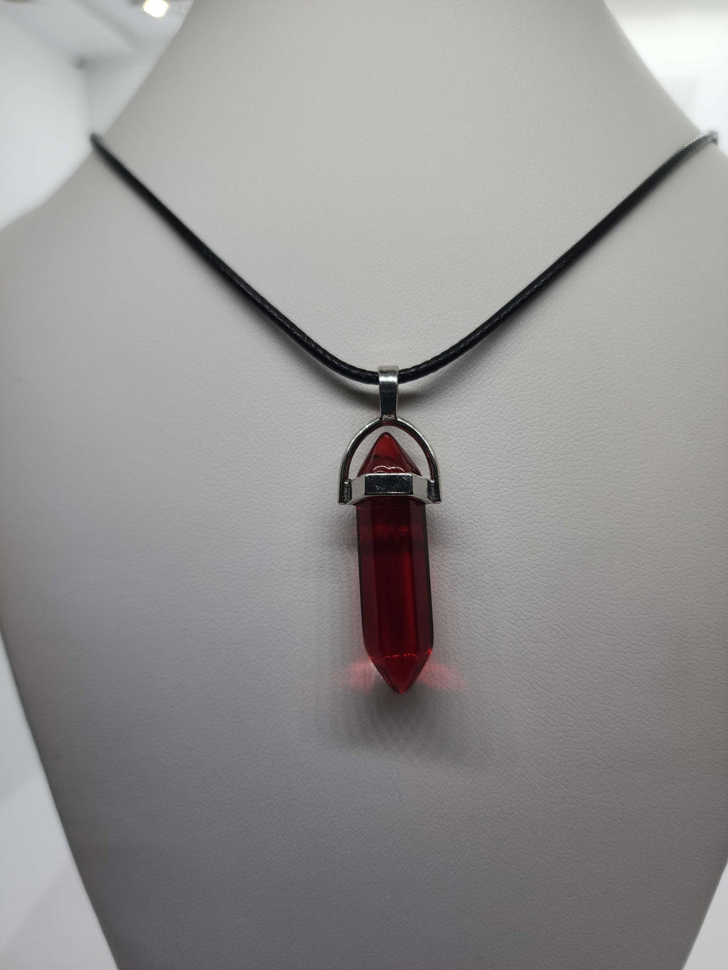 Hexagonal Qartz necklace on leather rope handmade one of the kind  image 0