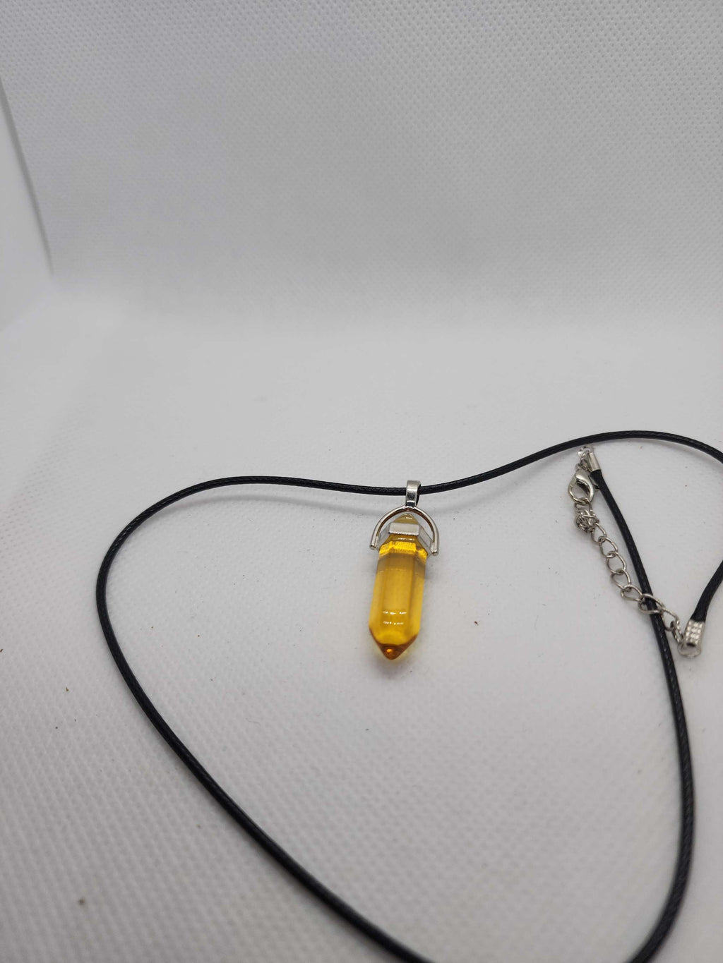 Hexagonal Qartz necklace on rope handmade on of the kind image 2