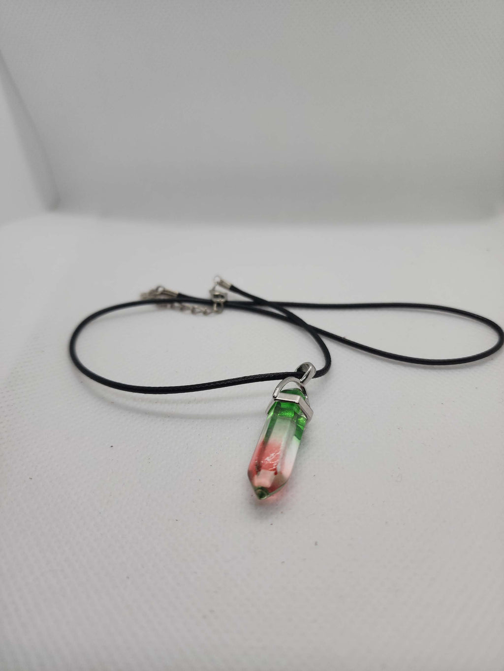 Hexagonal Qartz necklace on rope handmade on of the kind image 2