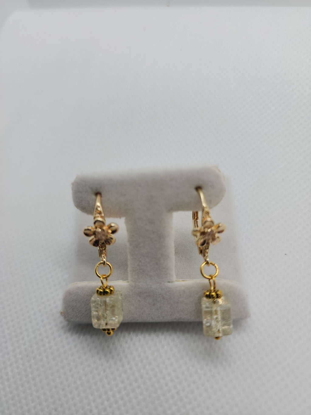 Handmade goldplated errings crystal with cubic zirconia .One of the kind image 2