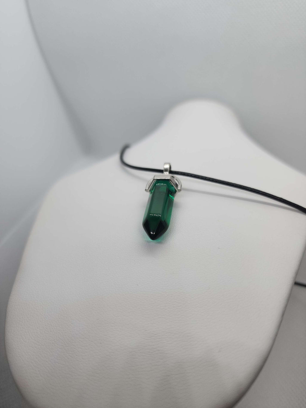 Hexagonal Qartz necklace on rope handmade on of the kind image 1