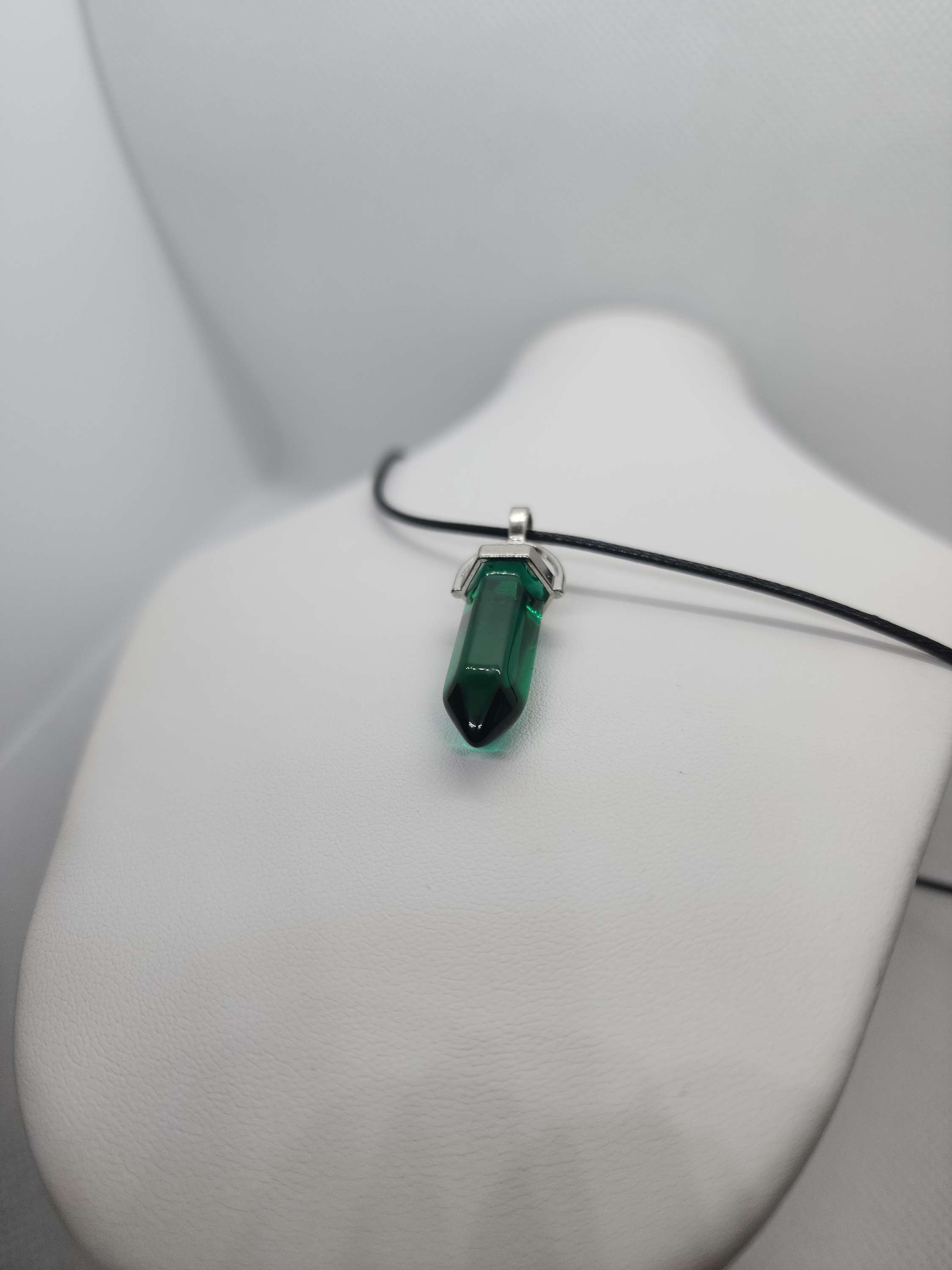 Hexagonal Qartz necklace on rope handmade on of the kind image 1