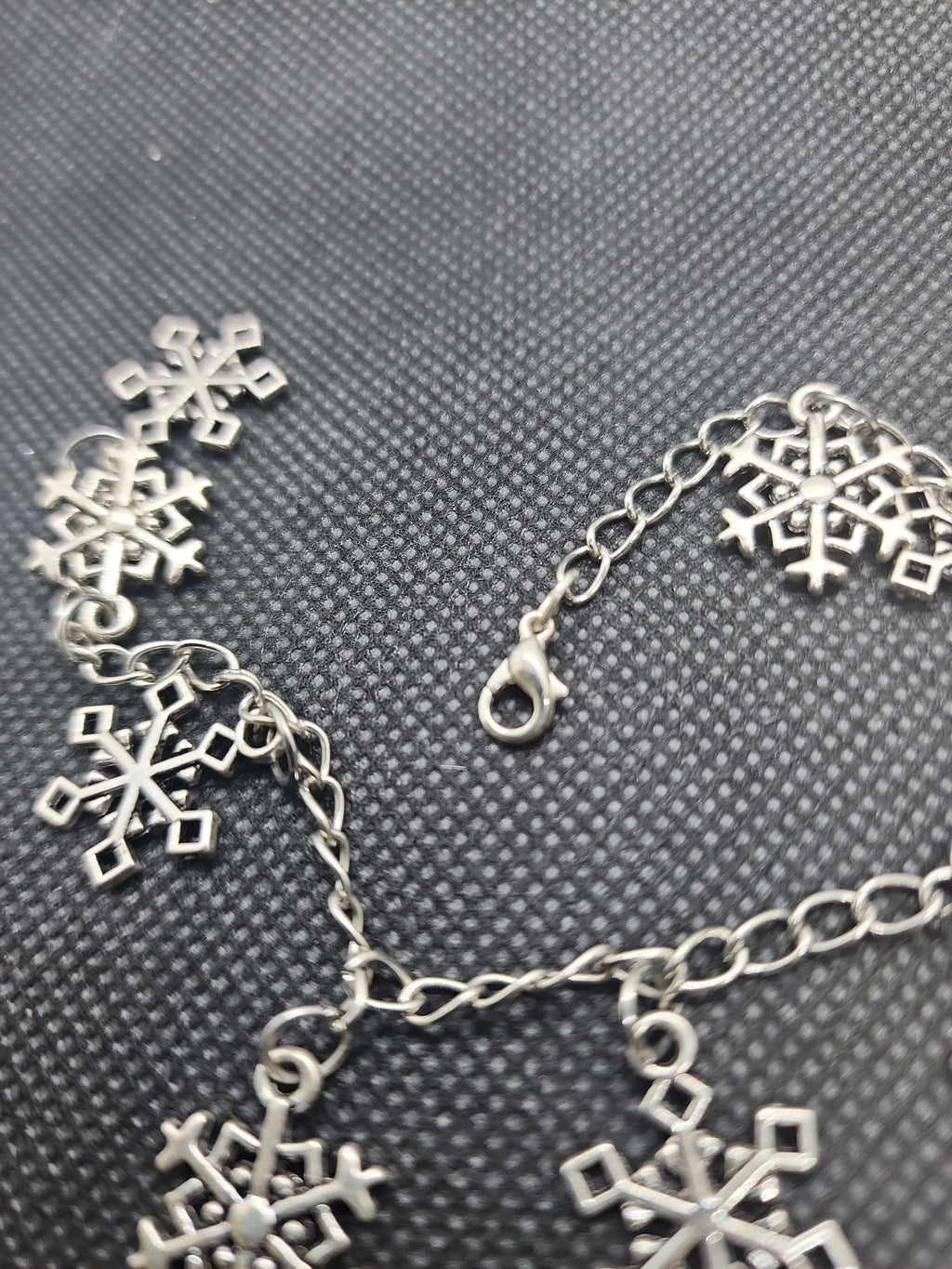 Hand  bracelet zink snow flake shaped hand made image 1