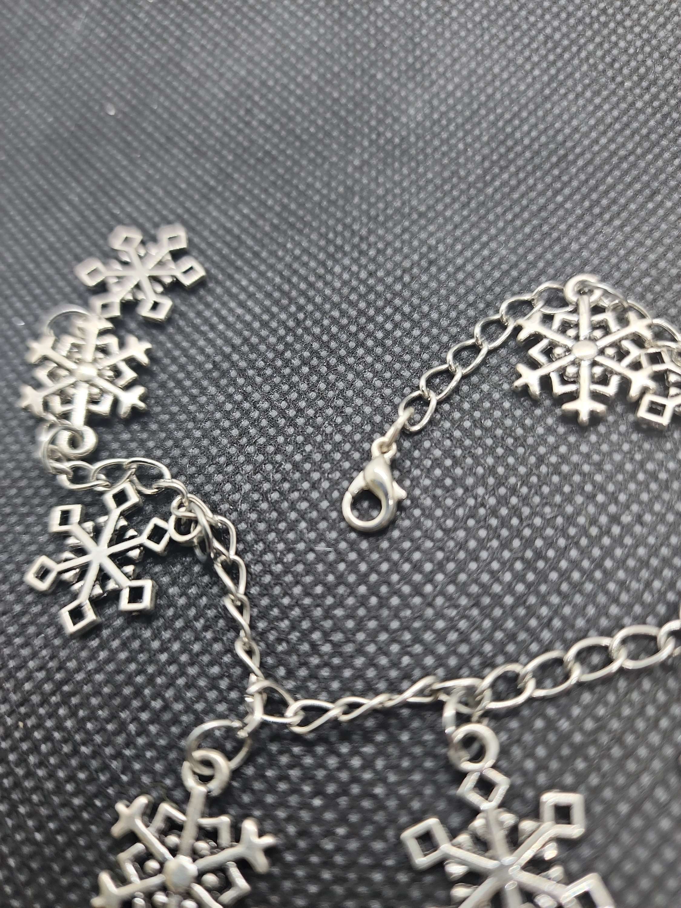 Hand  bracelet zink snow flake shaped hand made image 1