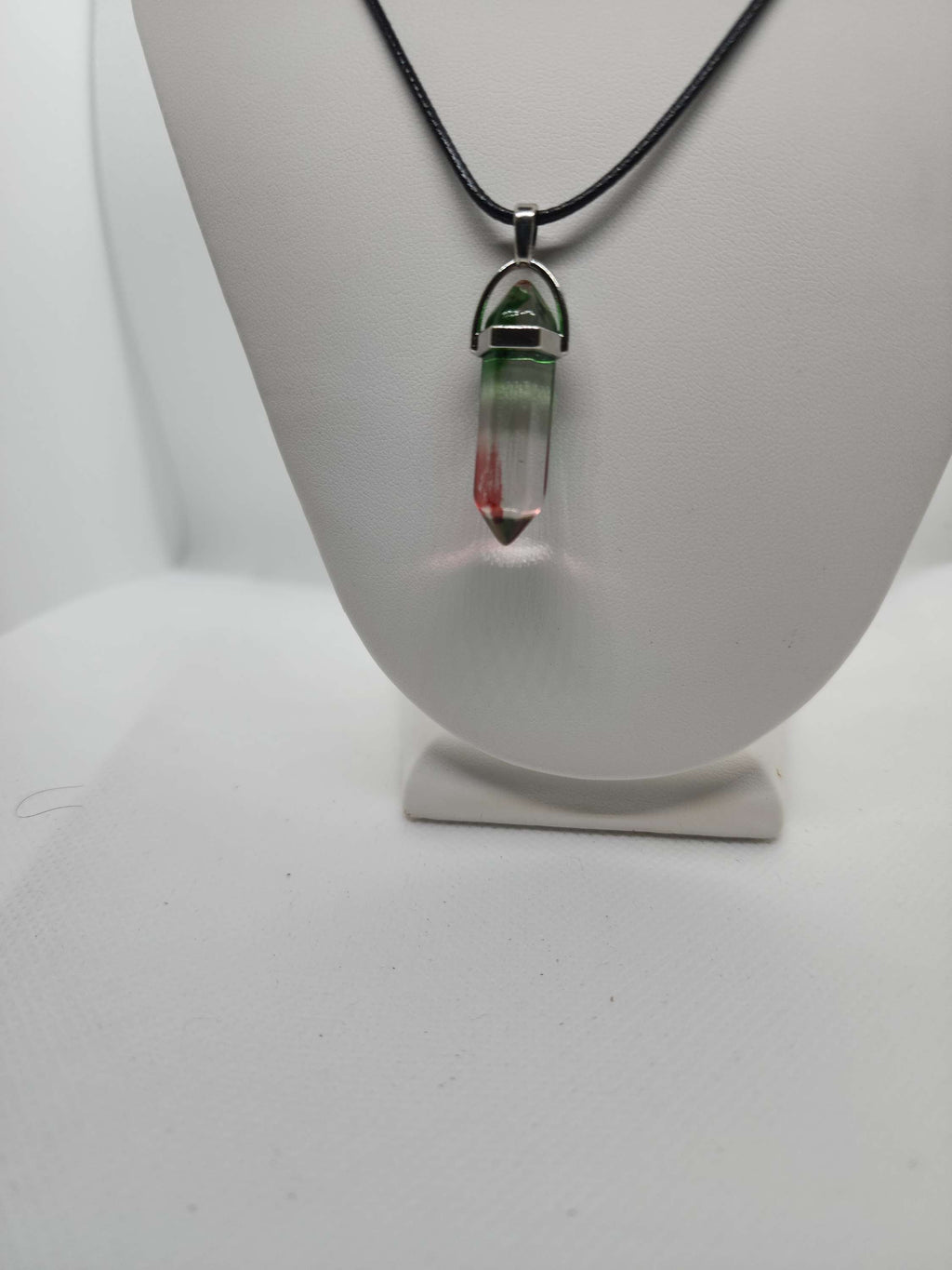 Hexagonal Qartz necklace on rope handmade on of the kind image 0