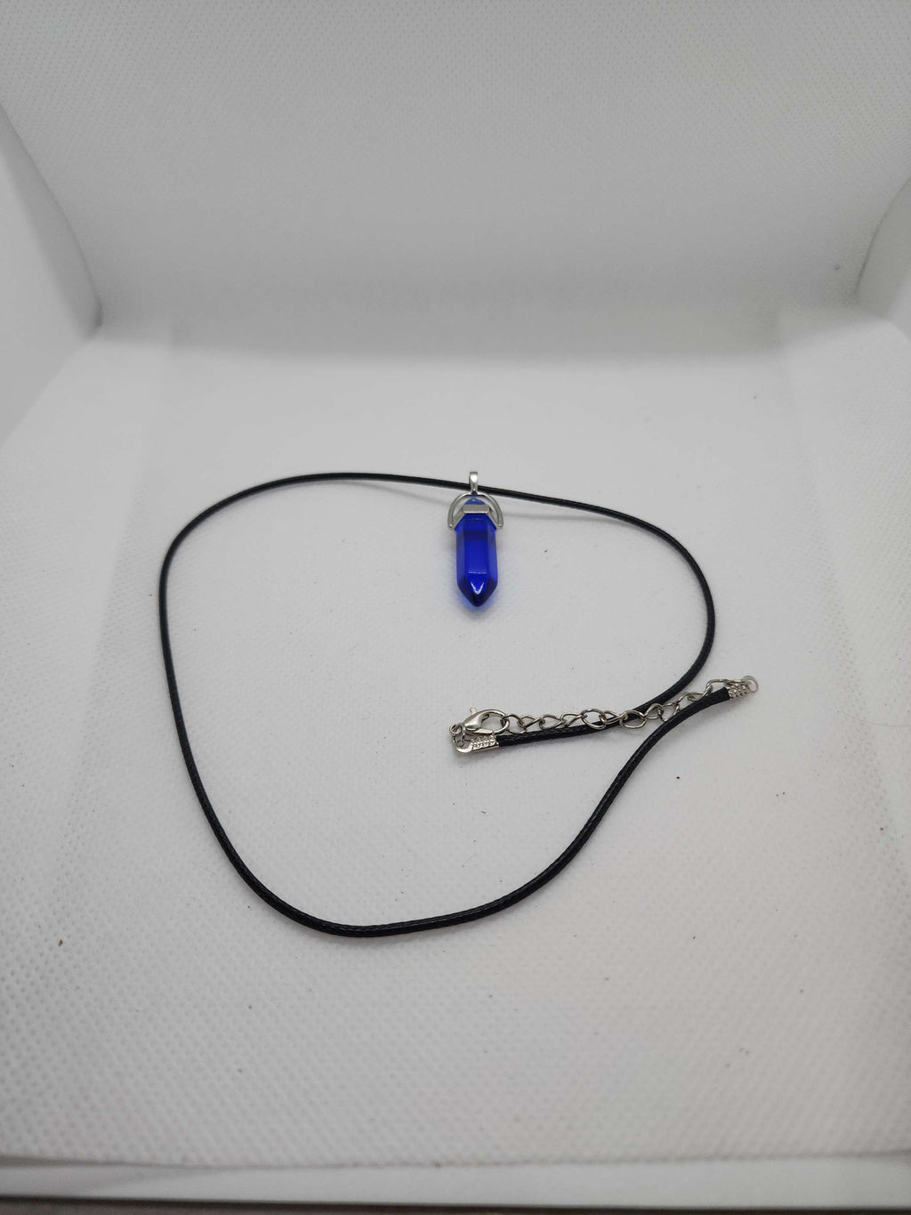 Hexagonal Qartz necklace on rope handmade on of the kind image 2