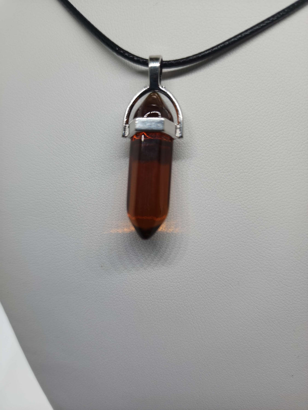 Hexagonal Qartz necklace on rope handmade on of the kind image 0