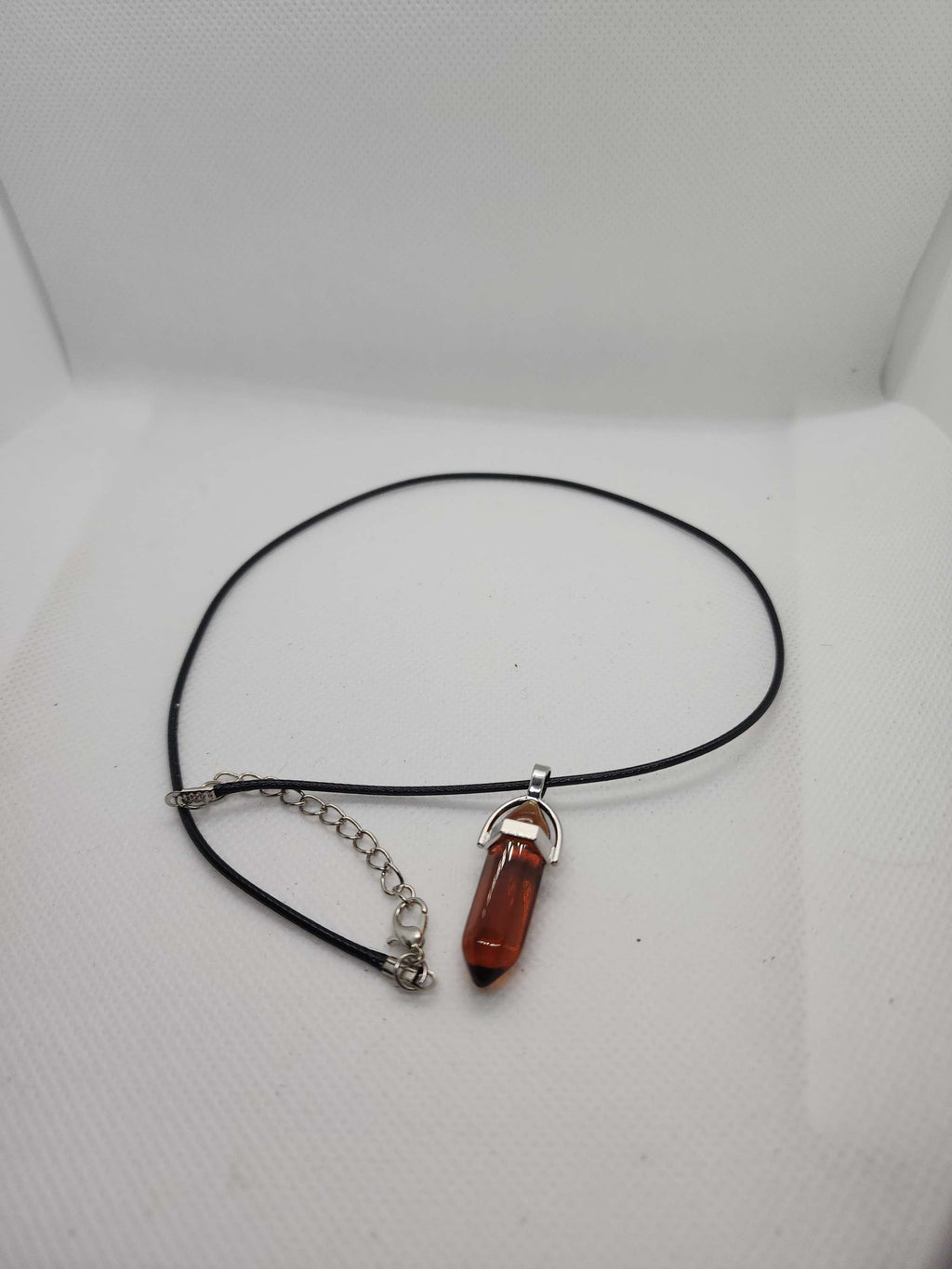 Hexagonal Qartz necklace on rope handmade on of the kind image 2