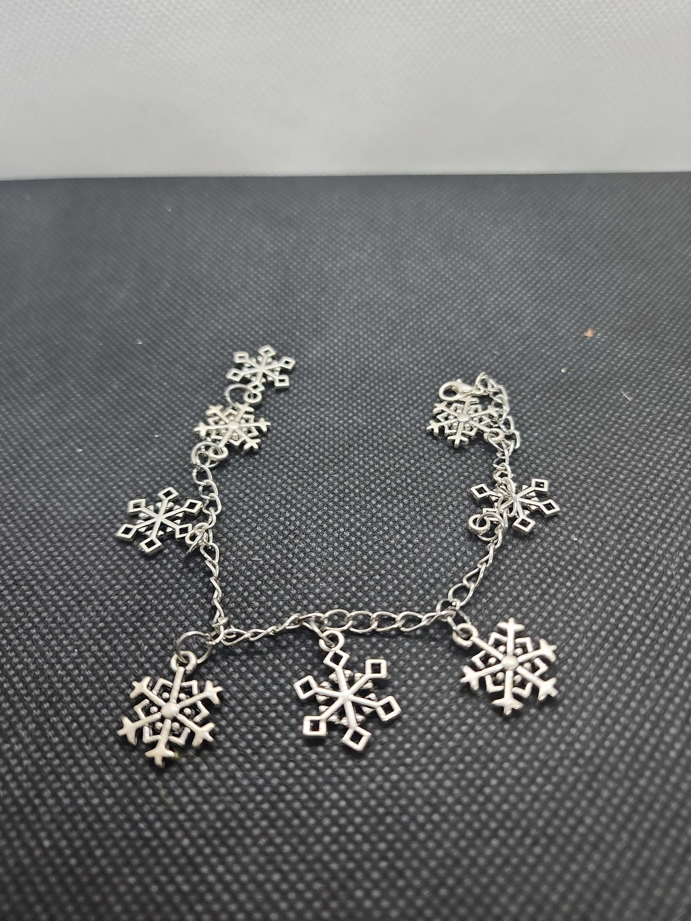 Hand  bracelet zink snow flake shaped hand made image 0