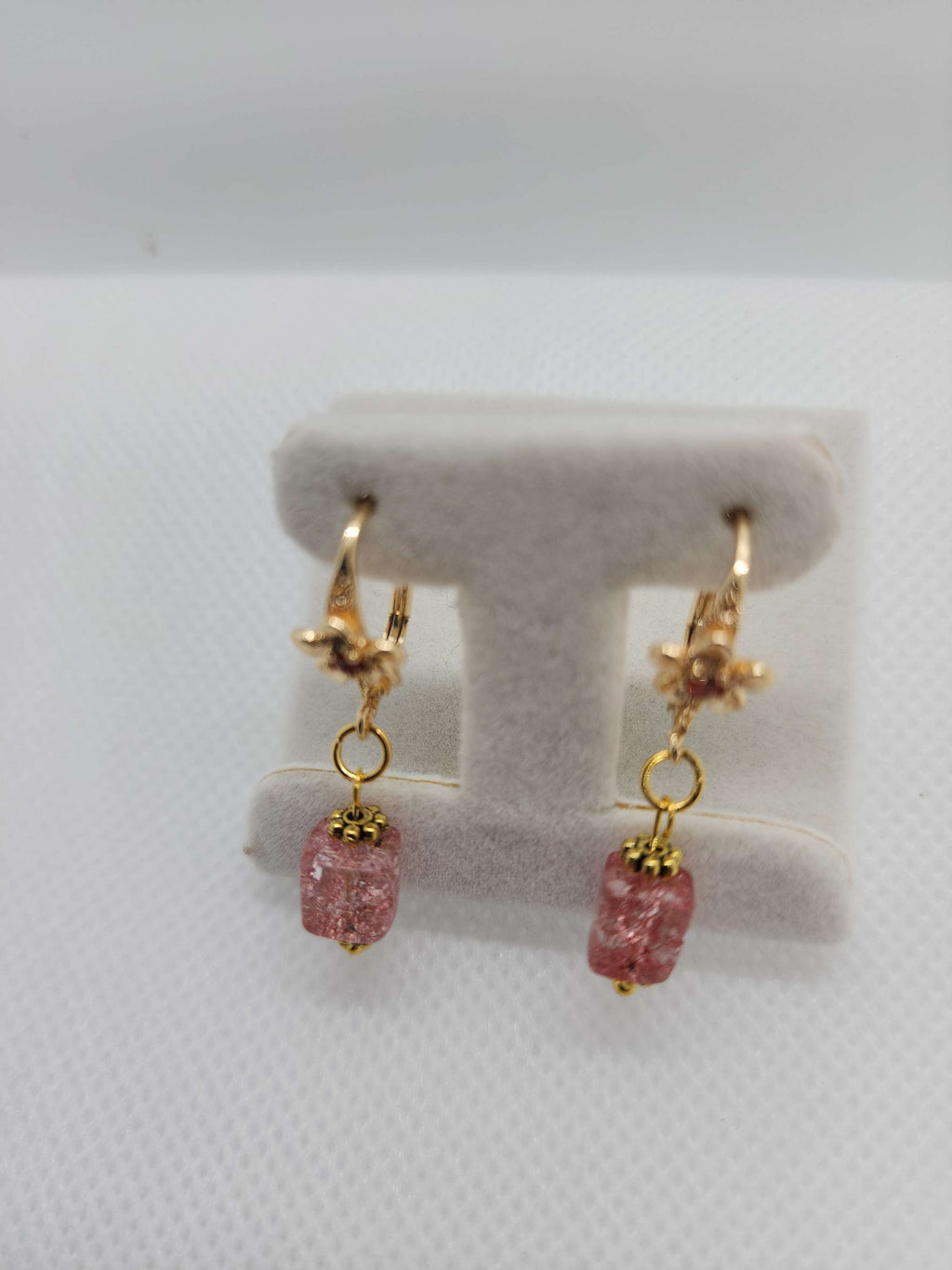 Handmade goldplated errings crystal with cubic zirconia .One of the kind image 0