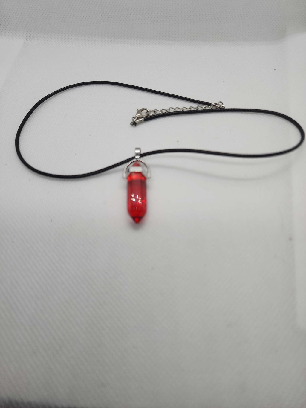 Hexagonal Qartz necklace on leather rope handmade one of the kind  image 2