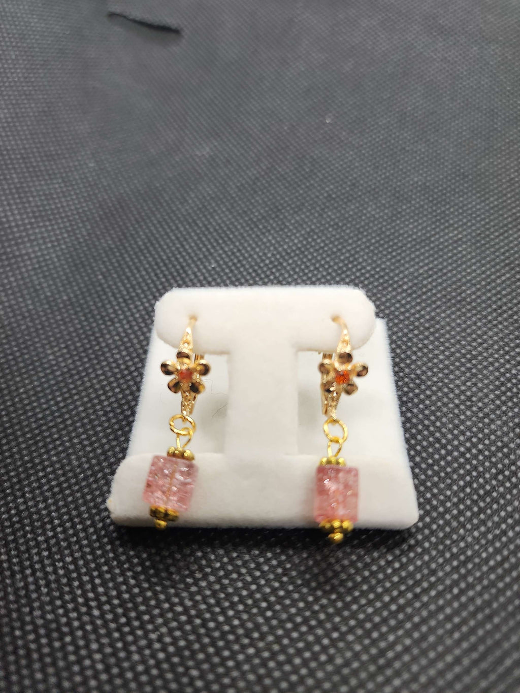 Handmade goldplated errings crystal with cubic zirconia .One of the kind image 2