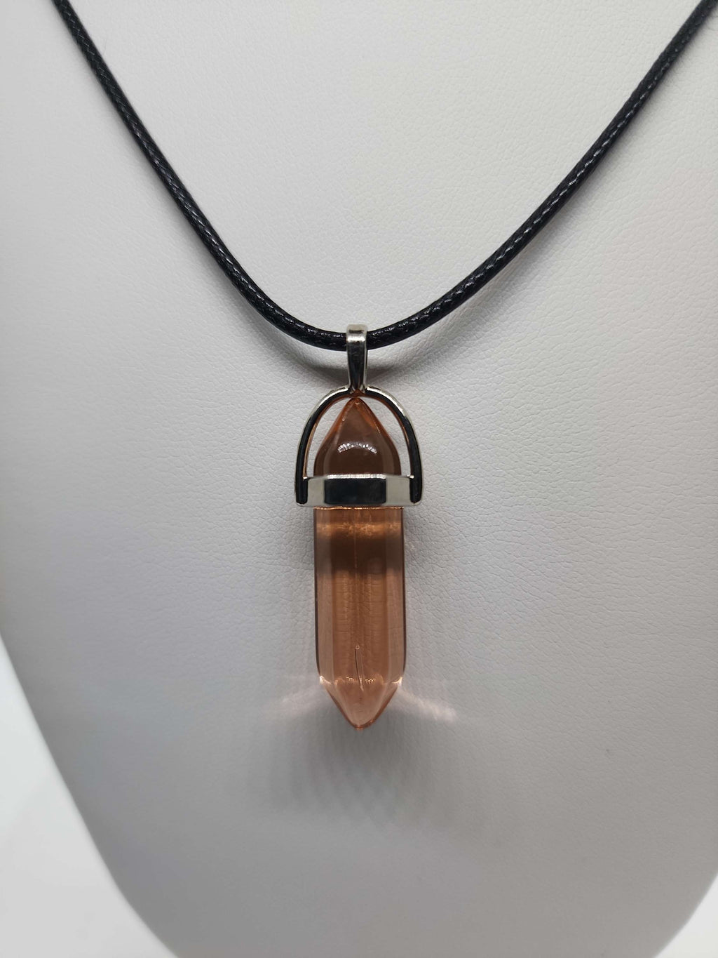 Hexagonal Qartz necklace on rope handmade on of the kind image 0