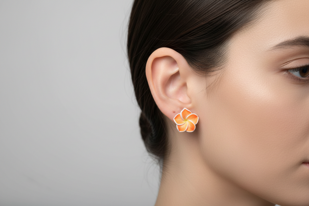 Flower shaped  errings  home one of the kind - DCM