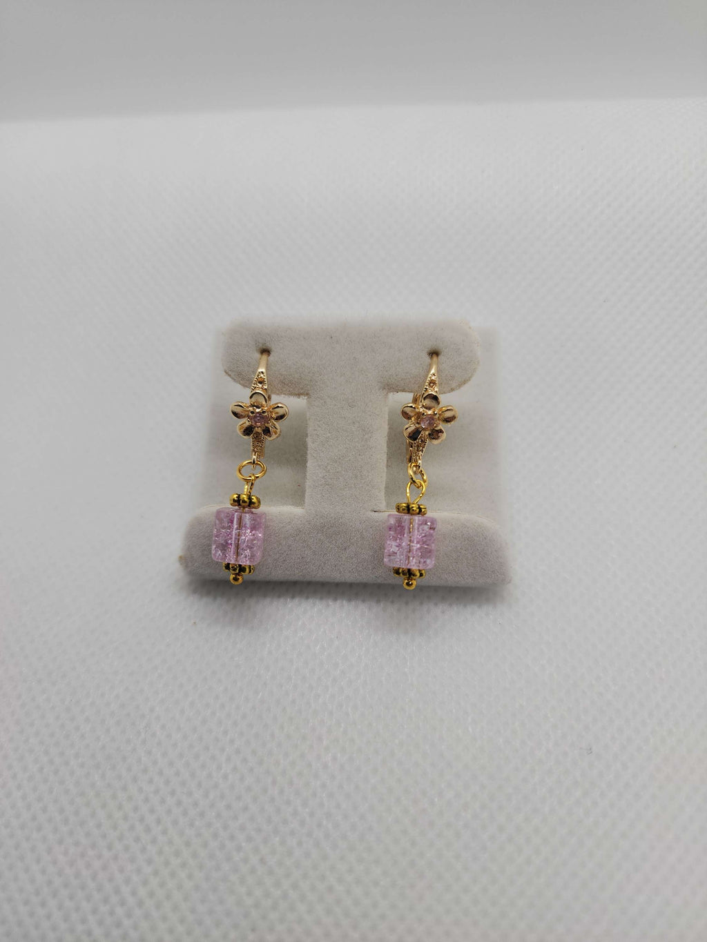 Handmade goldplated errings crystal with cubic zirconia .One of the kind image 1