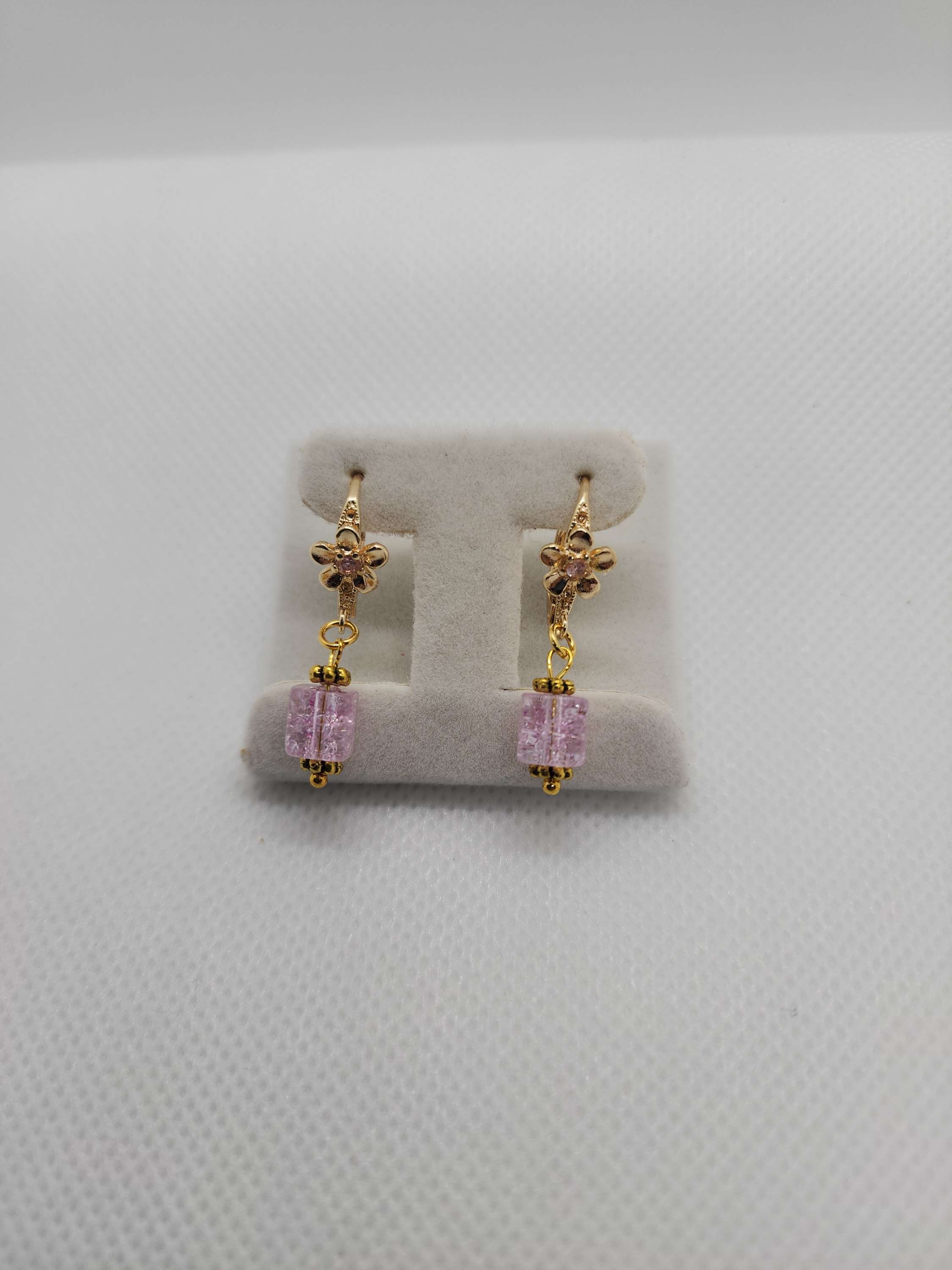 Handmade goldplated errings crystal with cubic zirconia .One of the kind image 1