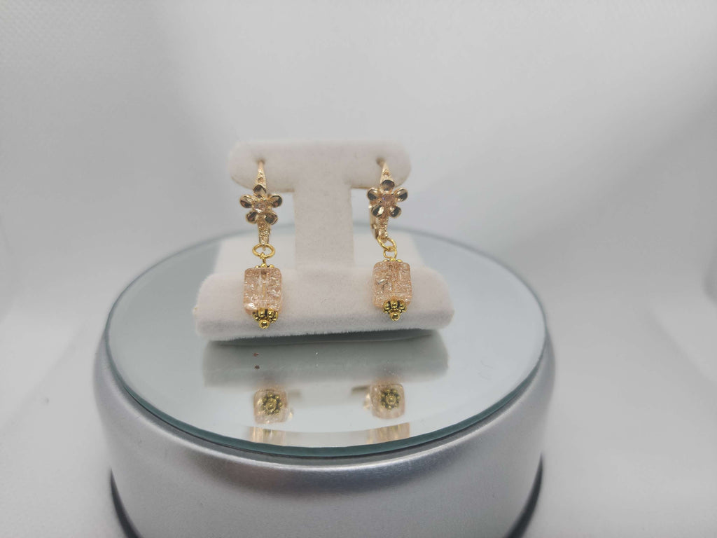 Handmade goldplated errings crystal with cubic zirconia  image 2