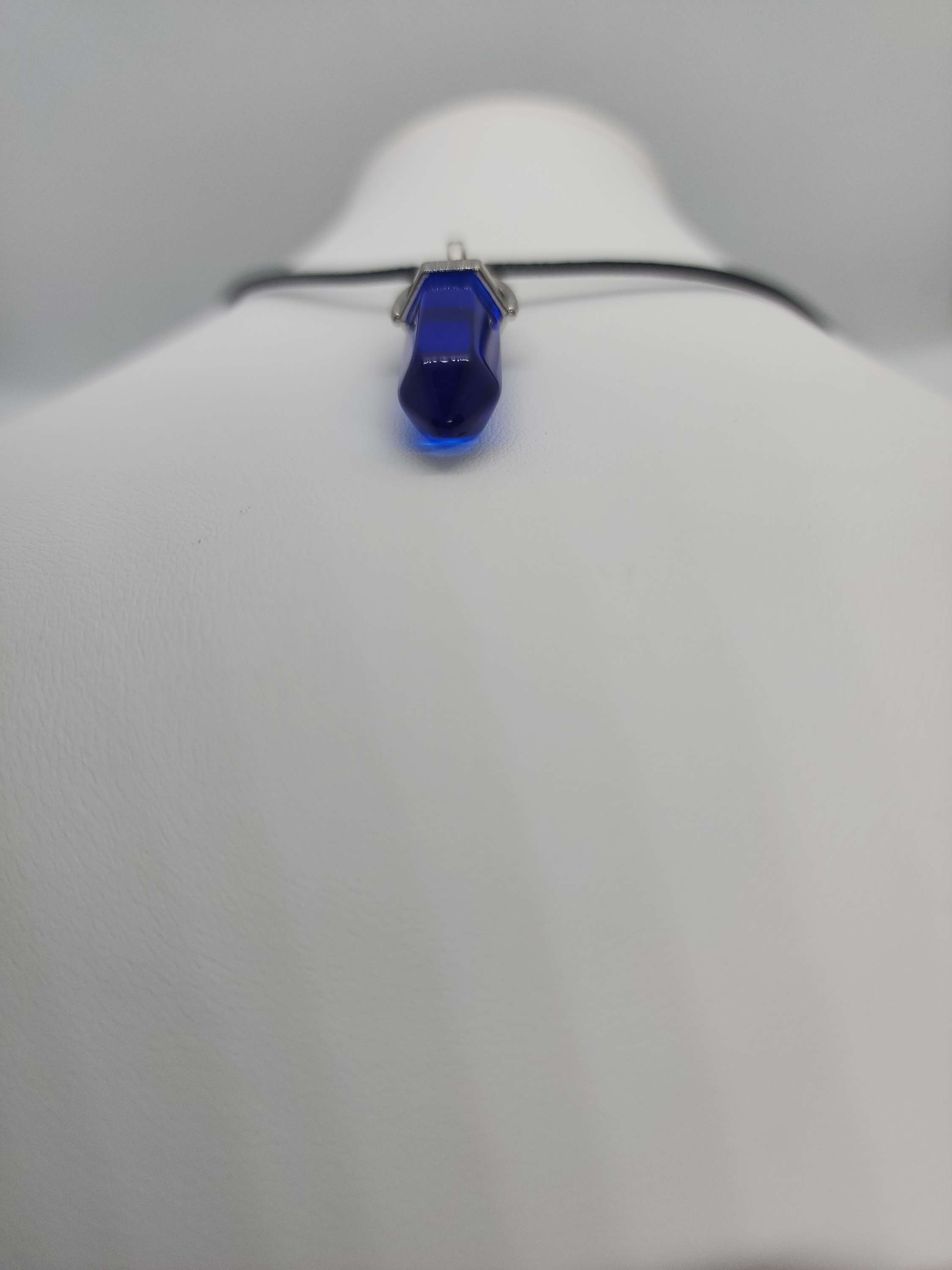 Hexagonal Qartz necklace on rope handmade on of the kind image 1