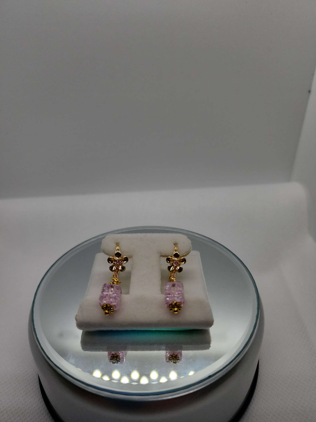 Handmade goldplated errings crystal with cubic zirconia .One of the kind image 0